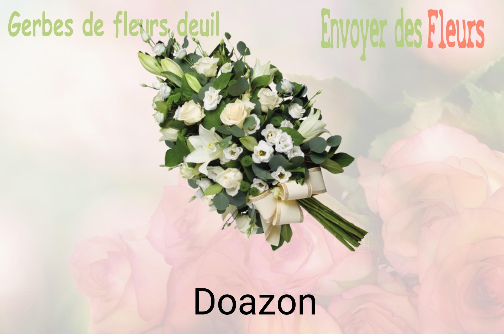 Gerbe de fleurs de deuil livrée à Doazon